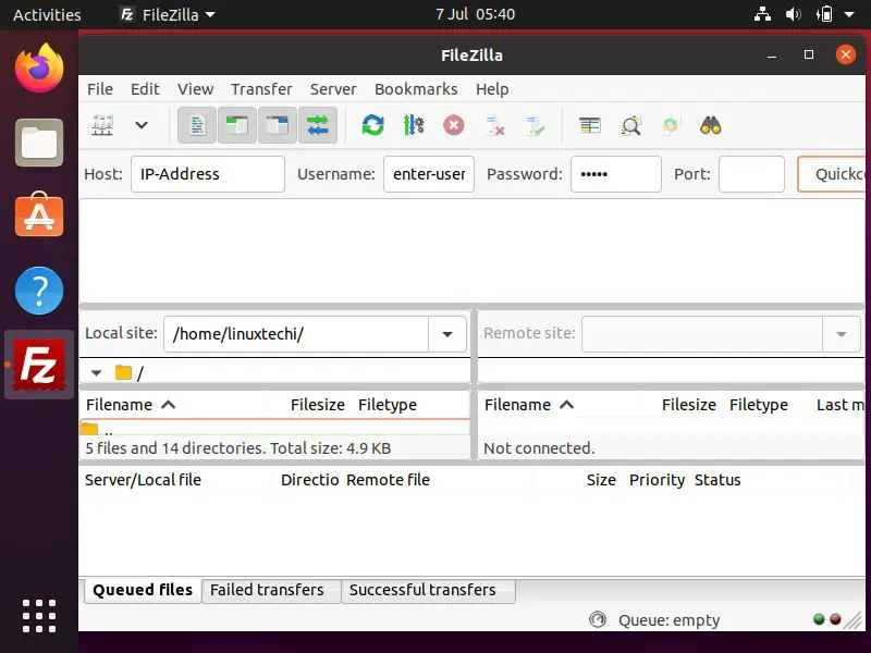 linux filezilla server install