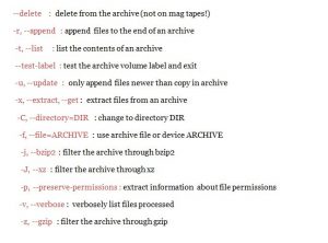 tar-command-options