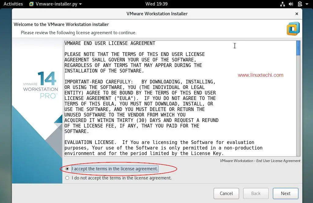 vmware workstation pro license by instillation or by user