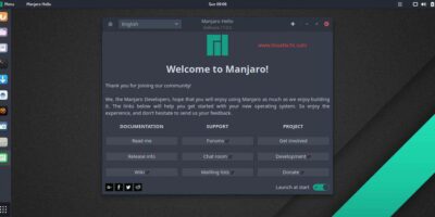 Manjaro-17-05-Welcome-Message-Gnome