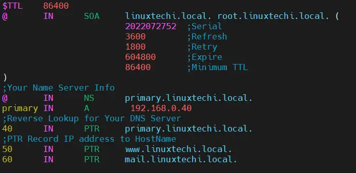 Reverse-Lookup-zone-file-ubuntu-linux