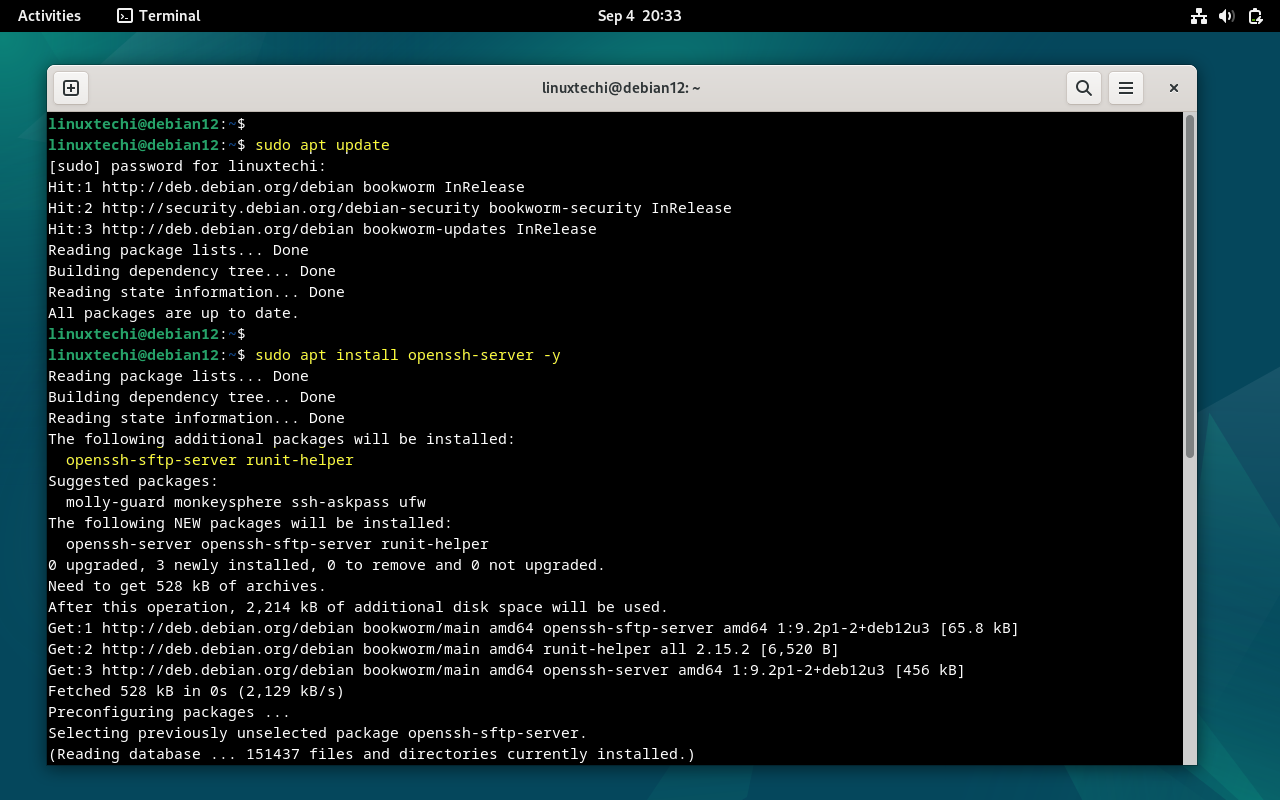 Install SFTP Server on Debian 12