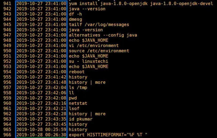 How To Enable Timestamp In Linux History Command Output