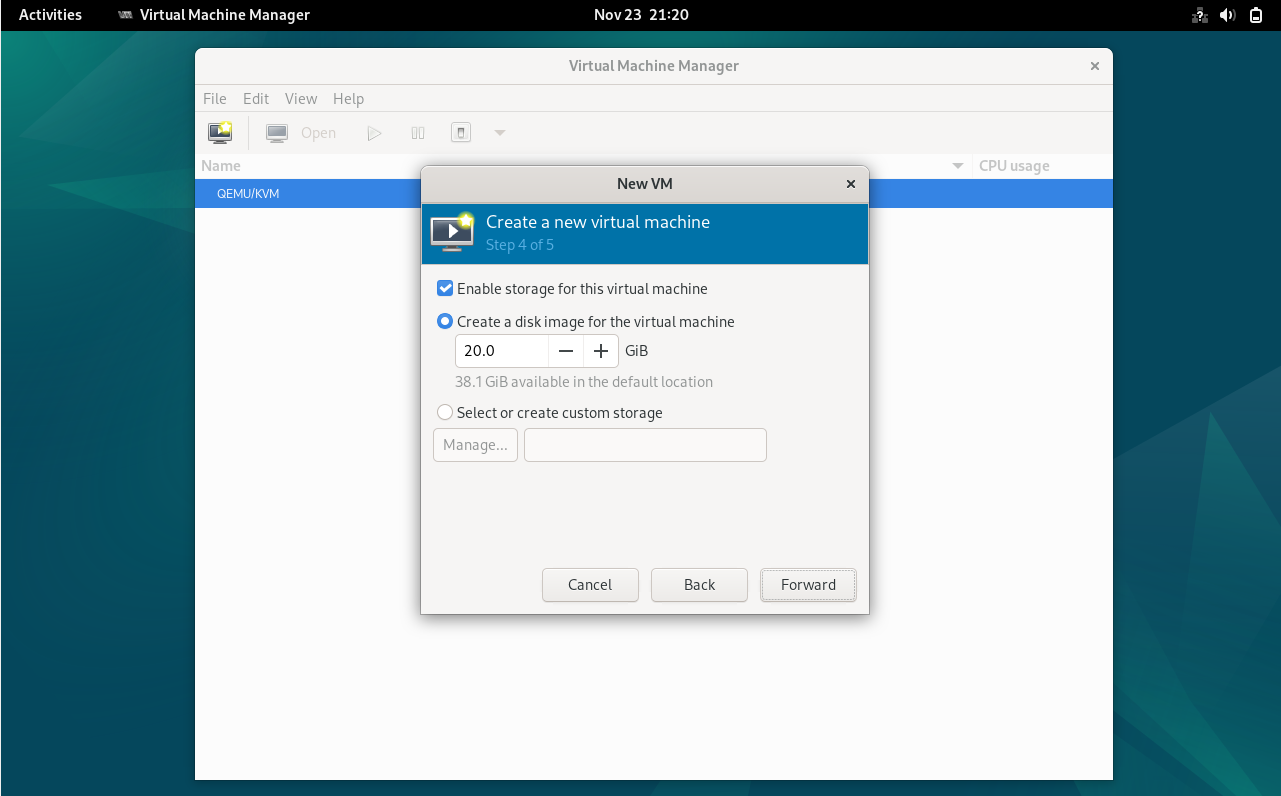 Disk Space KVM VM