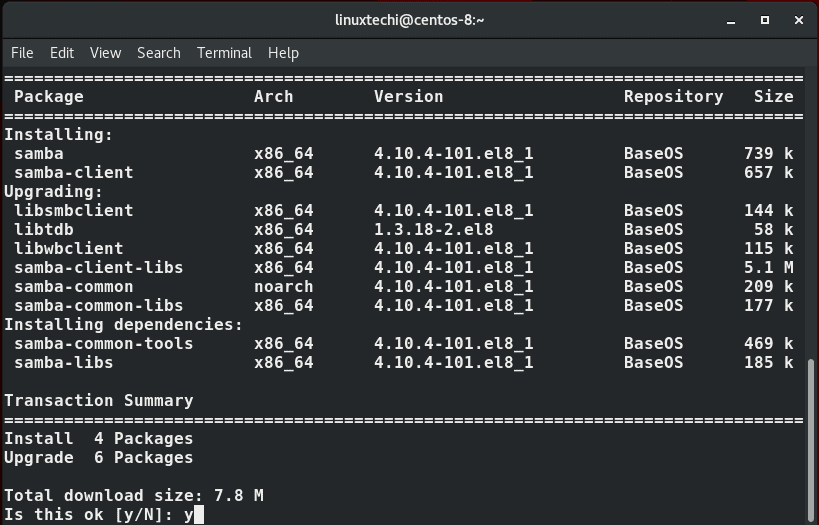 install-samba-using-dnf