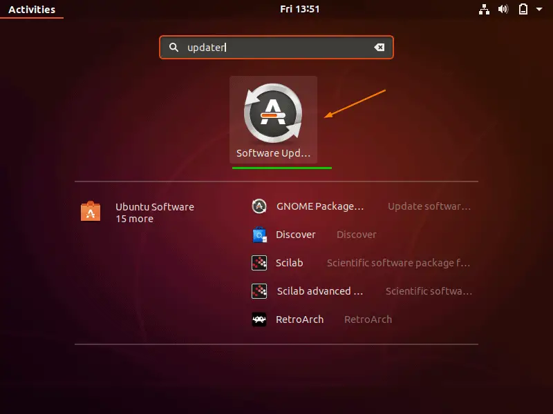 Search-Software-Update-Ubuntu18