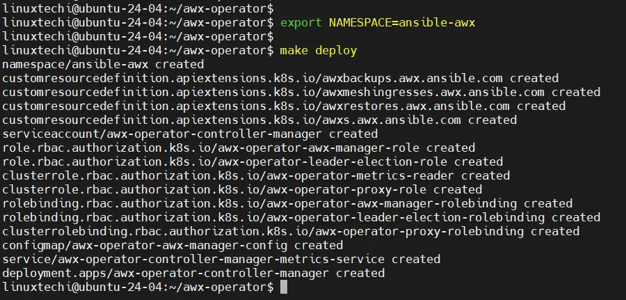 Install Ansible AWX Operator On Ubuntu 24.04