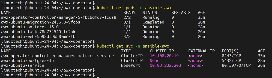 Monitor AWX Pods During Deployment