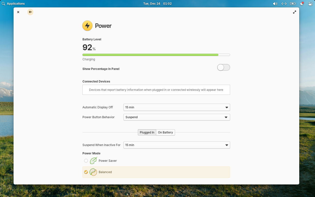 Power Saving Settings on Elementary OS 8