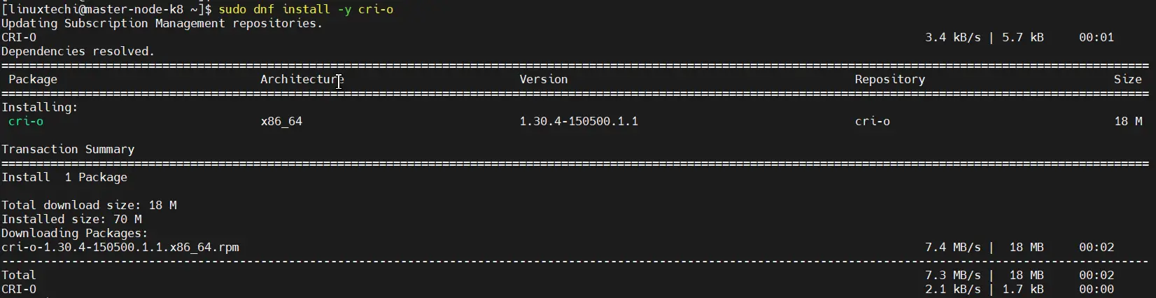 Installing Crio Package on RHEL 8