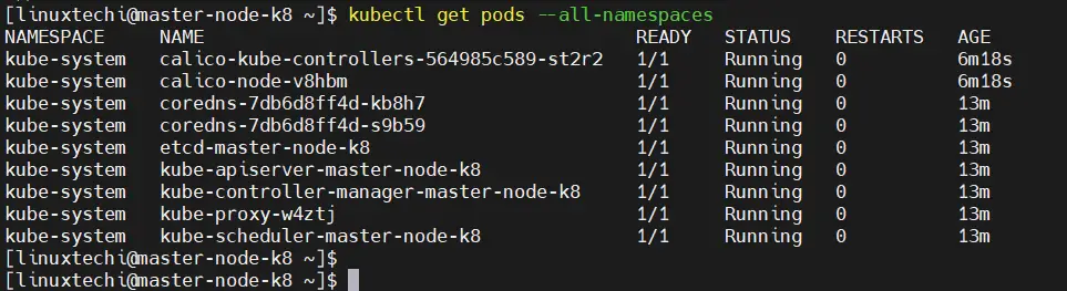 Pods From All Namespace Kubernetes RHEL 8