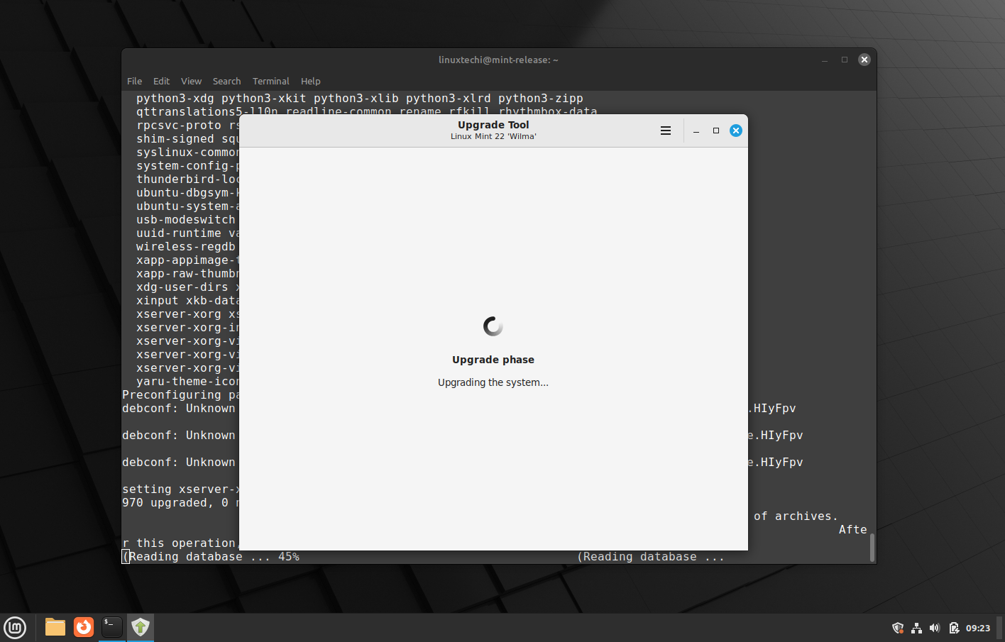 Actual Upgrade Linux Mint Phase