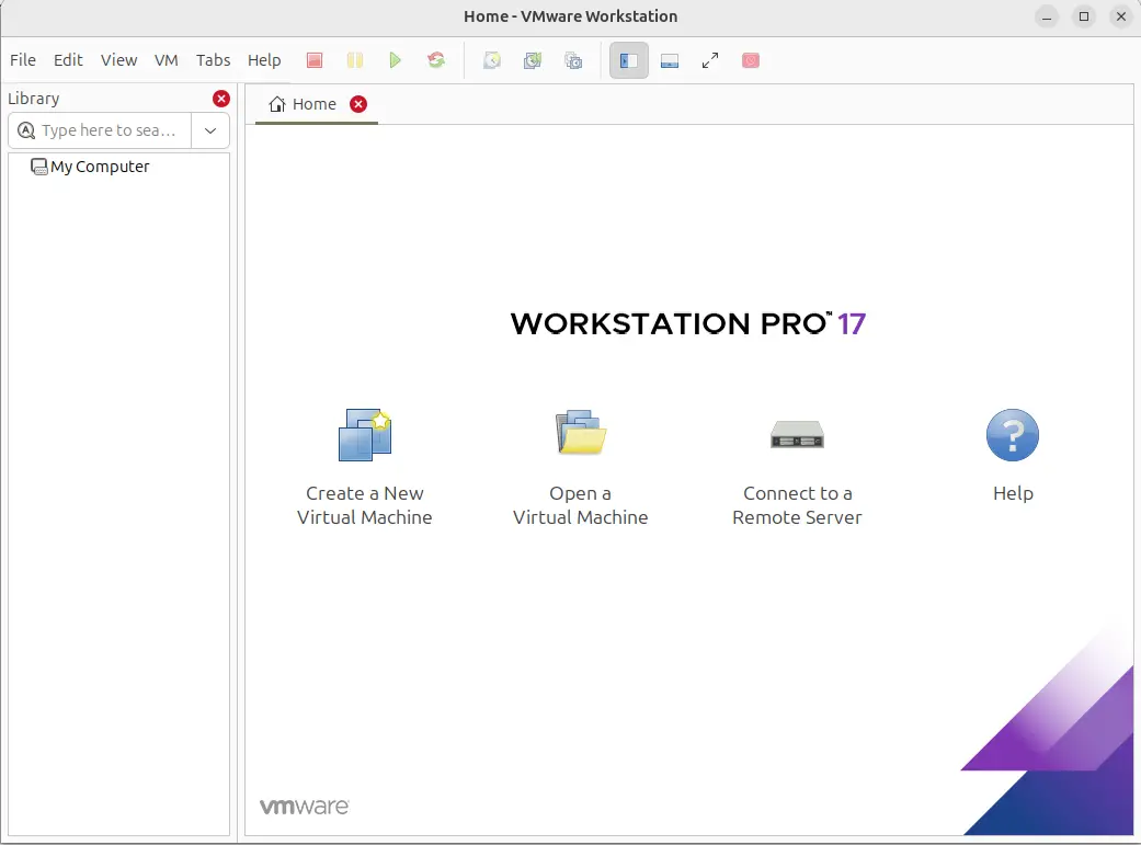 VMware WorkStation PRO 17 GUI