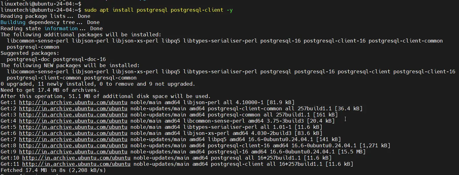 Install PostgreSQL On Ubuntu 24.04