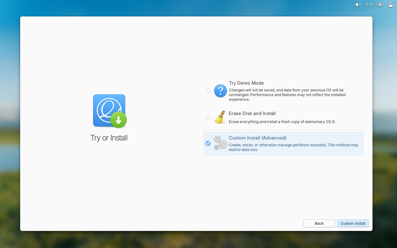 Custom Install Elementary OS 8