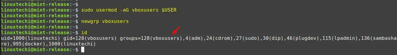 Add Local User To Vboxusers Linux Mint 22