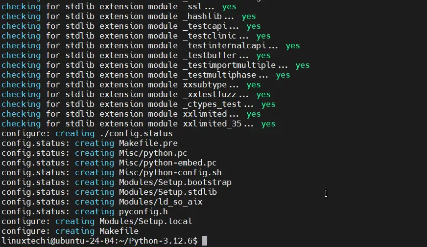 Python 3.12 Configure From source Ubuntu