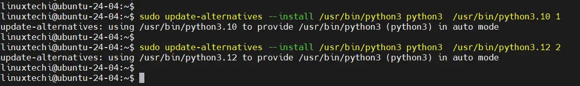 Update Alternatives Python Version Ubuntu 24.04