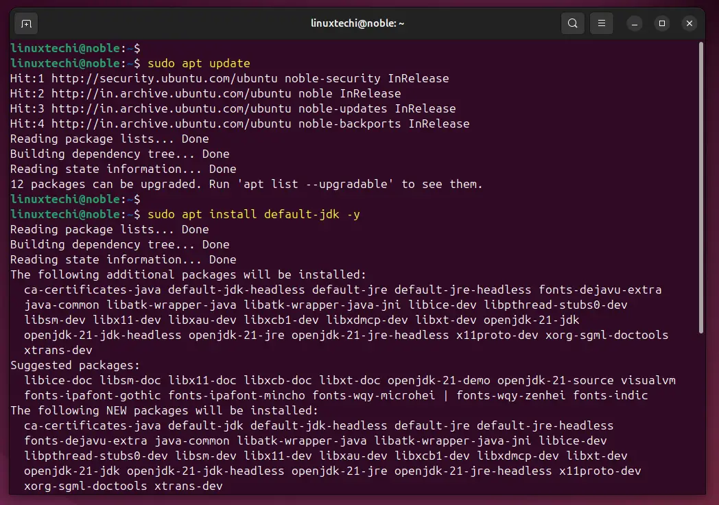 Install OpenJDK on Ubuntu 24.04