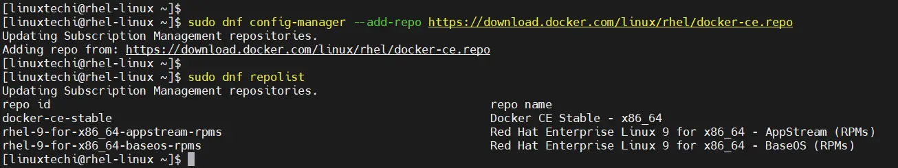 Add Docker Repository On RHEL9