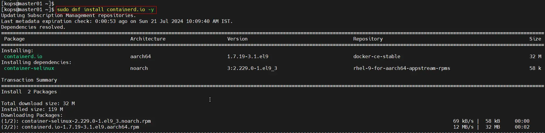 Install Containerd on RHEL 9