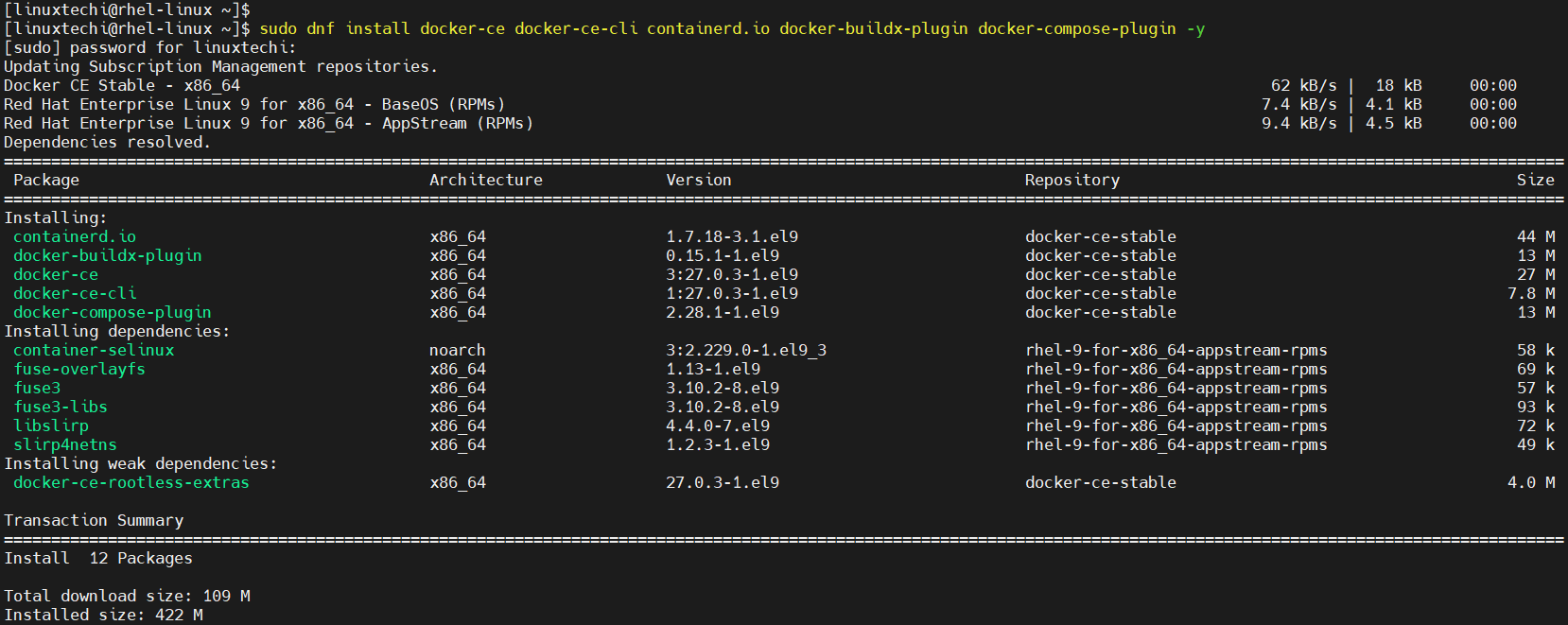 Install Docker on RHEL 9