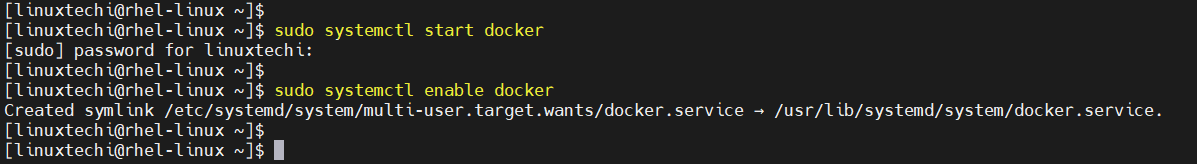 Start Enable Docker Service on RHEL 9