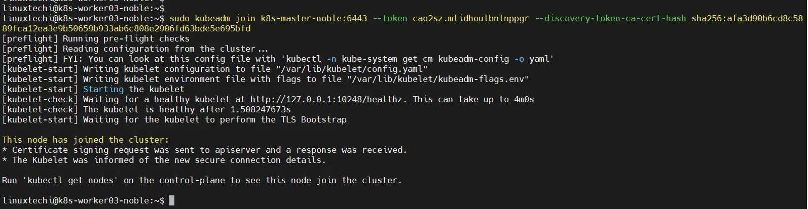 Add New Worker Node to Existing Kubernetes Cluster