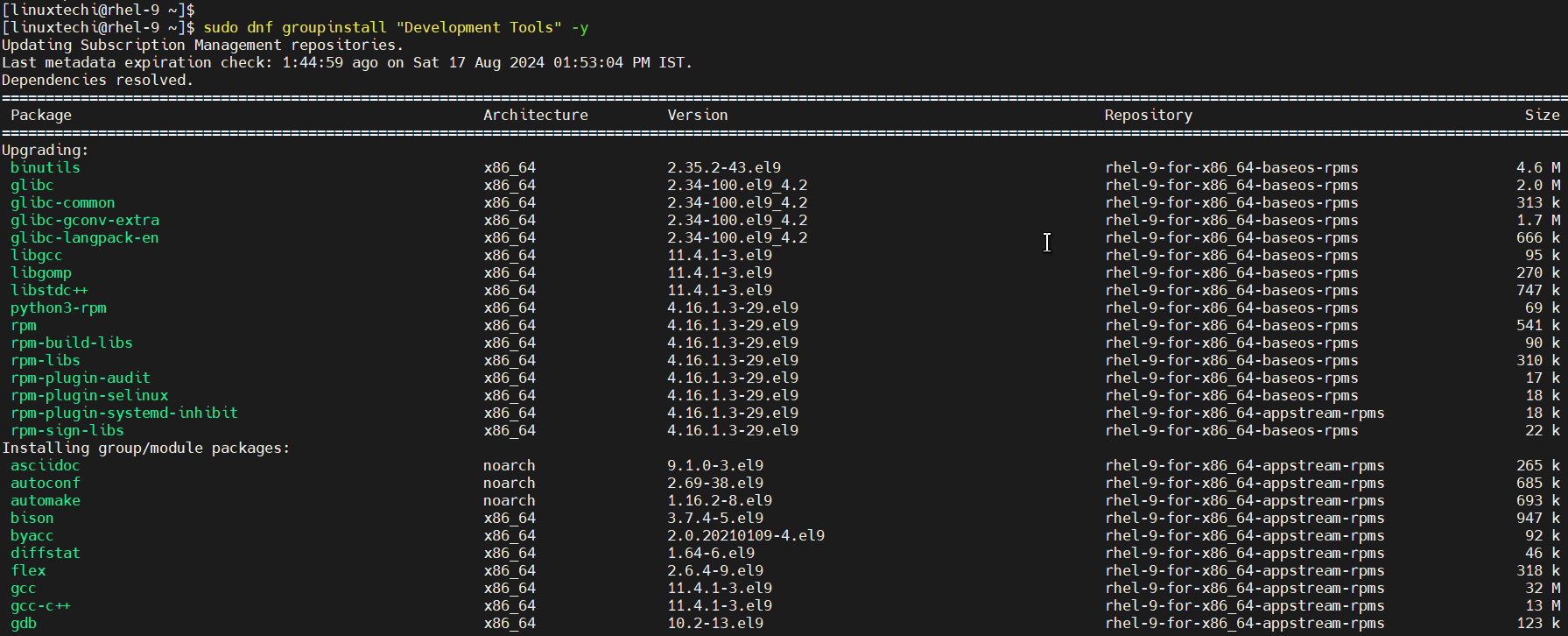 Install Development Tools for Python 3.12 on RHEL 9