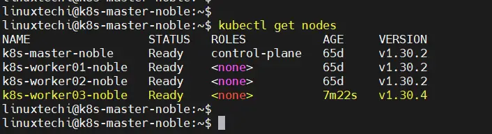 Nodes After Joining Kubernetes Cluster