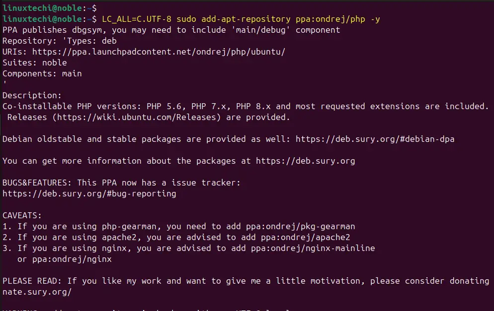 ADD PHP APT Repository On Ubuntu 24.04