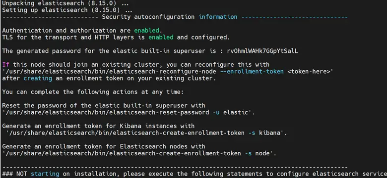 ElasticSearch Security Autoconfiguration Information