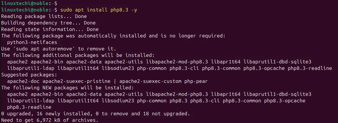 Install PHP 8.3 on Ubuntu 24.04