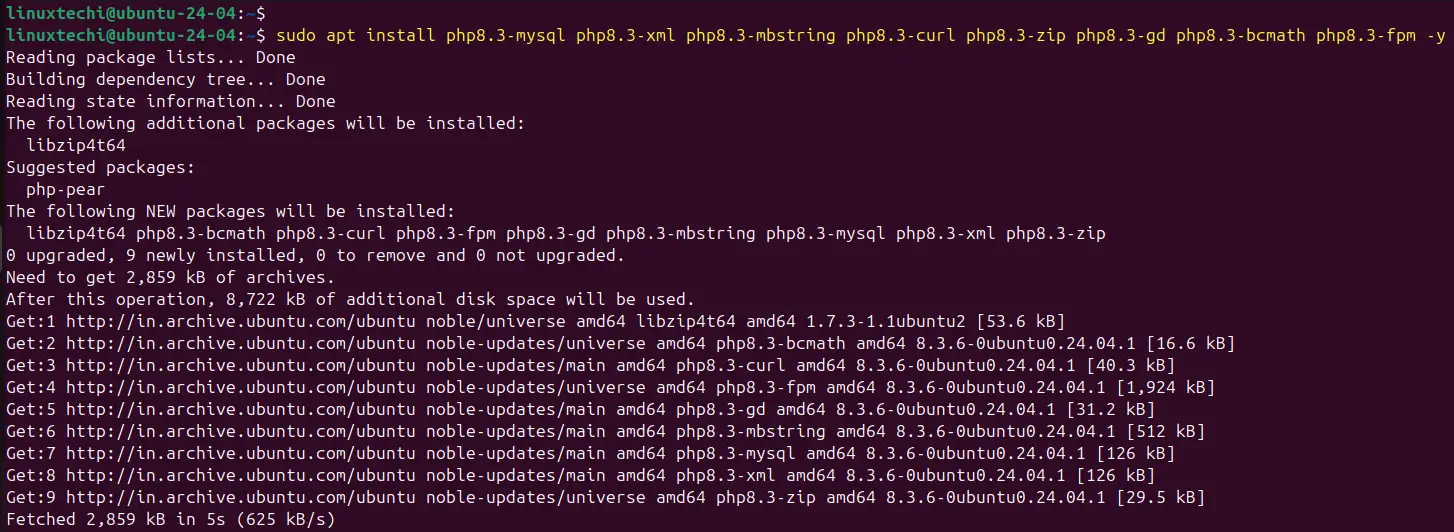 Install PHP 8.3 Extensions on Ubuntu 24.04