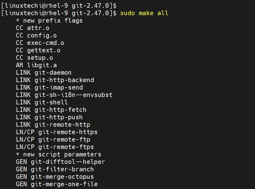 Git Compile Make All RHEL 9