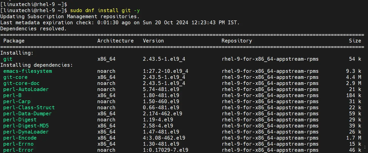 Install Git on RHEL 9