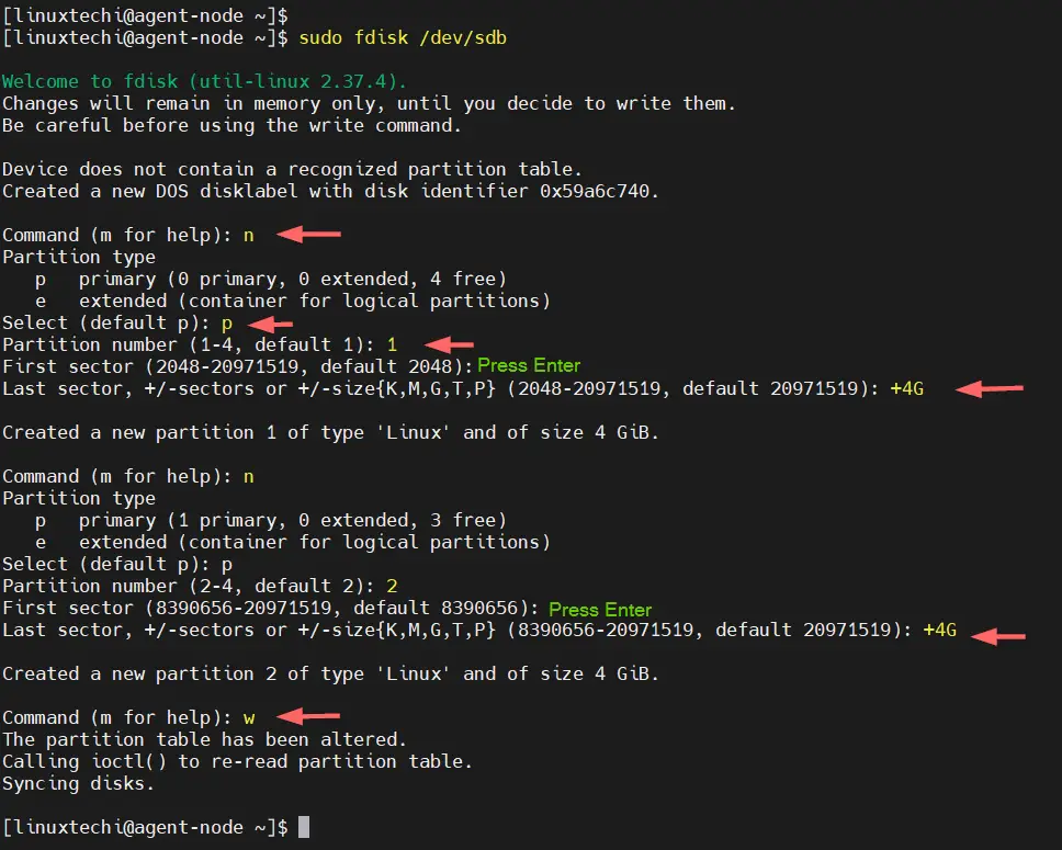 Create Partitions In Linux Using Fdisk