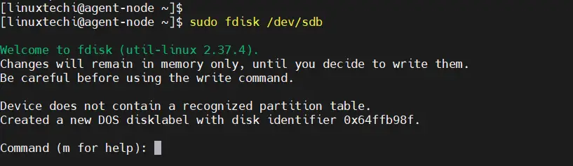 Fdisk Command Dev Sdb Partition