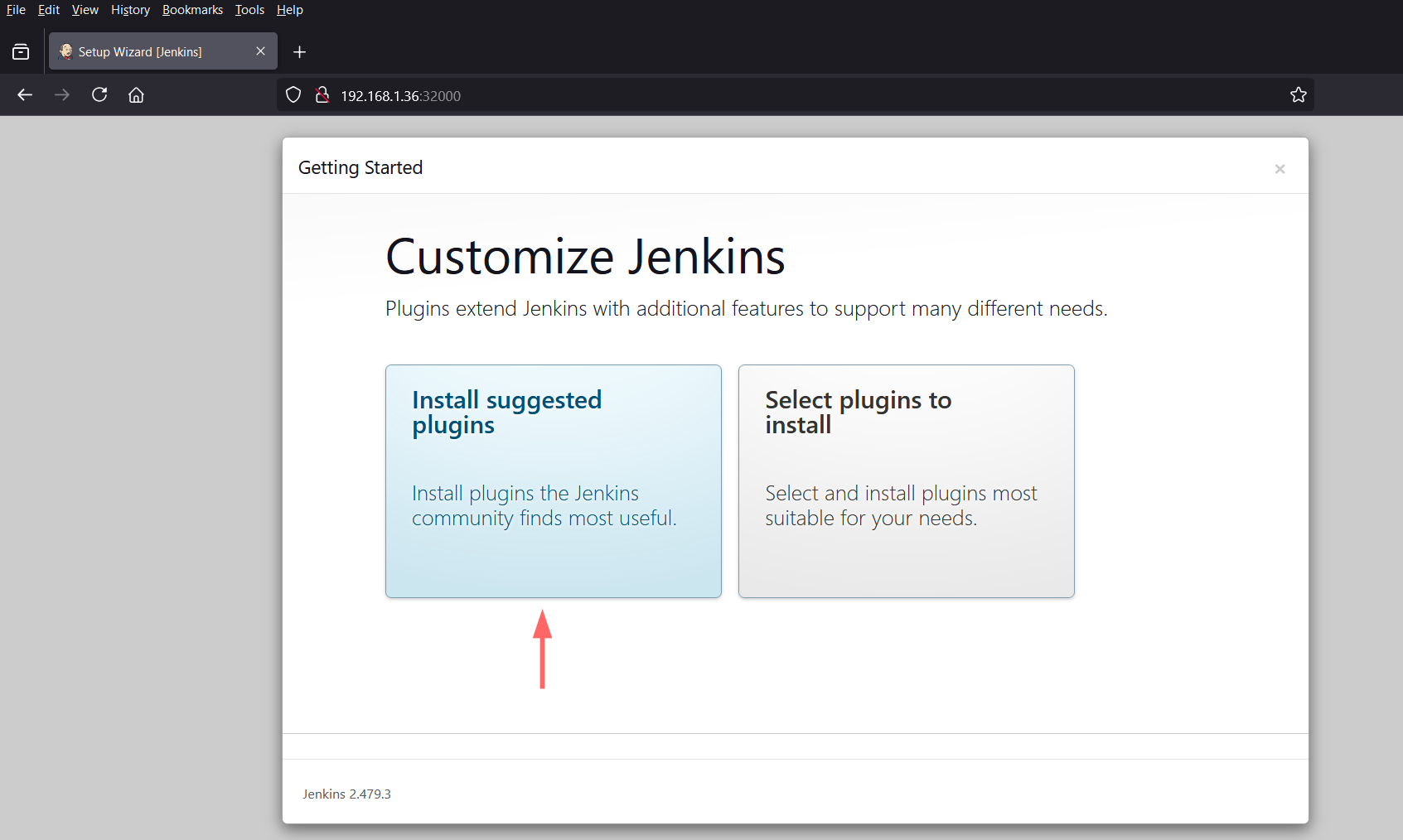 Choose Install Suggested Plugins Jenkins Installation Kubernetes