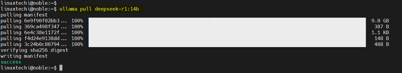 Download DeepSeek Model 14B Ollama Command