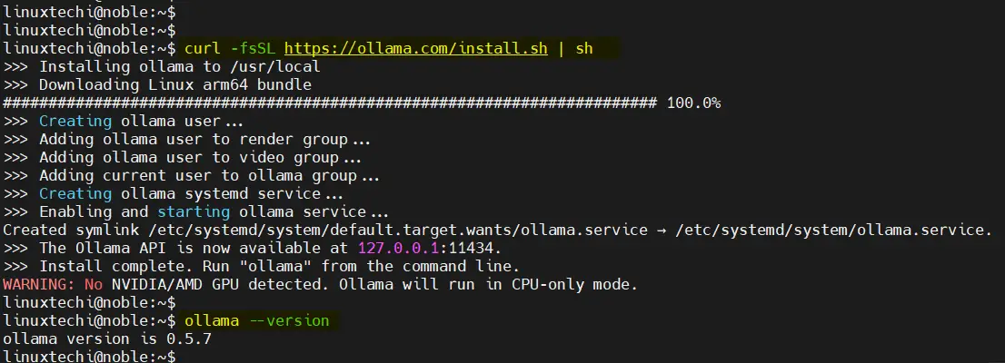 Download Ollama On Ubuntu 24.04