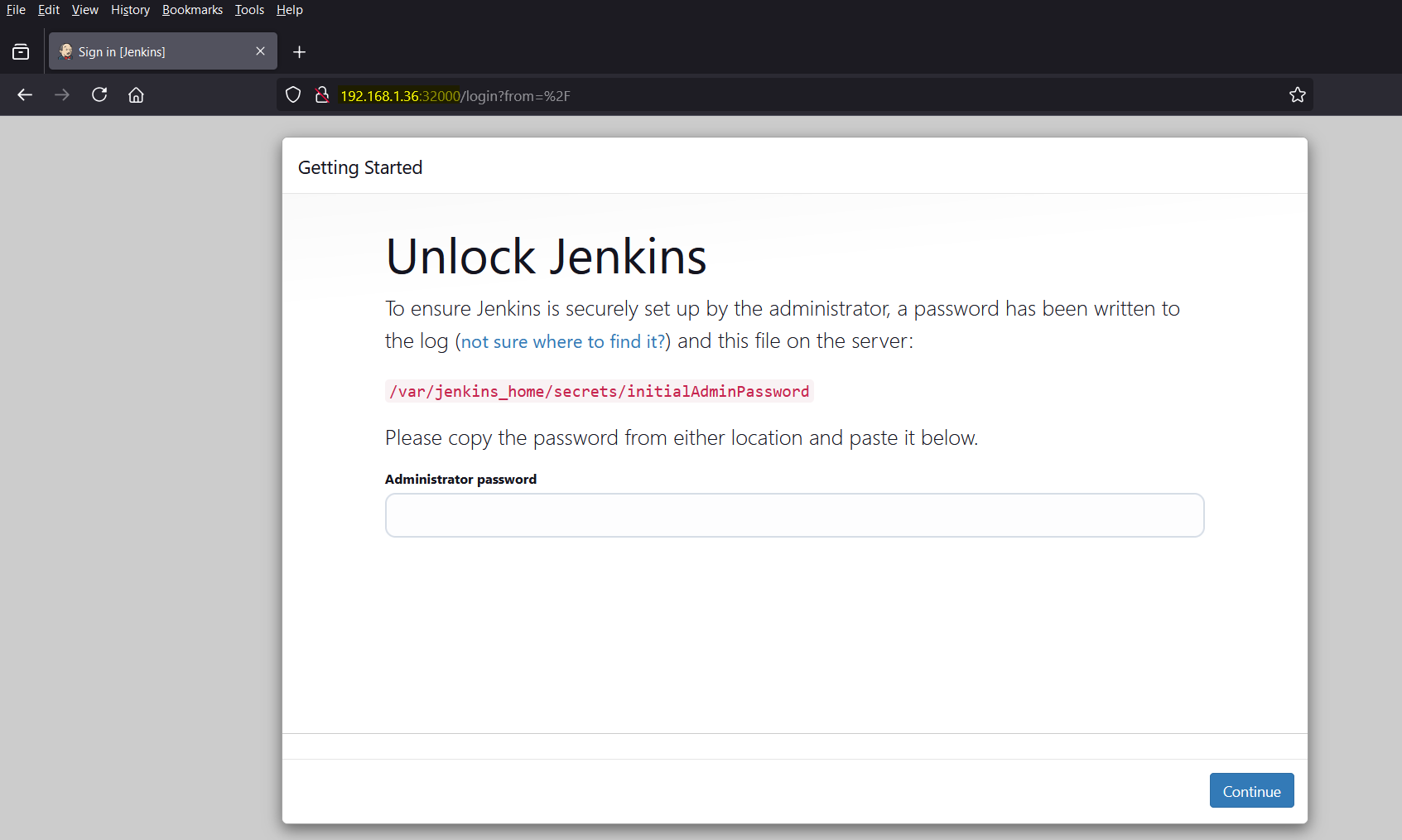 Prompting Initial Jenkins Admin Password Kubernetes